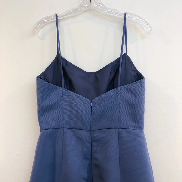 BHLDN Amsale Moe Strappy Dusk Blue Slim Mermaid Bridesmaids Formal Maxi Dress 6 - Picture 3 of 8